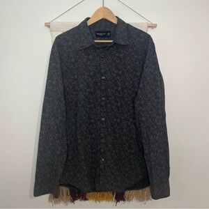 Abercrombie & Fitch Blue Dress Shirt with Gray Pattern